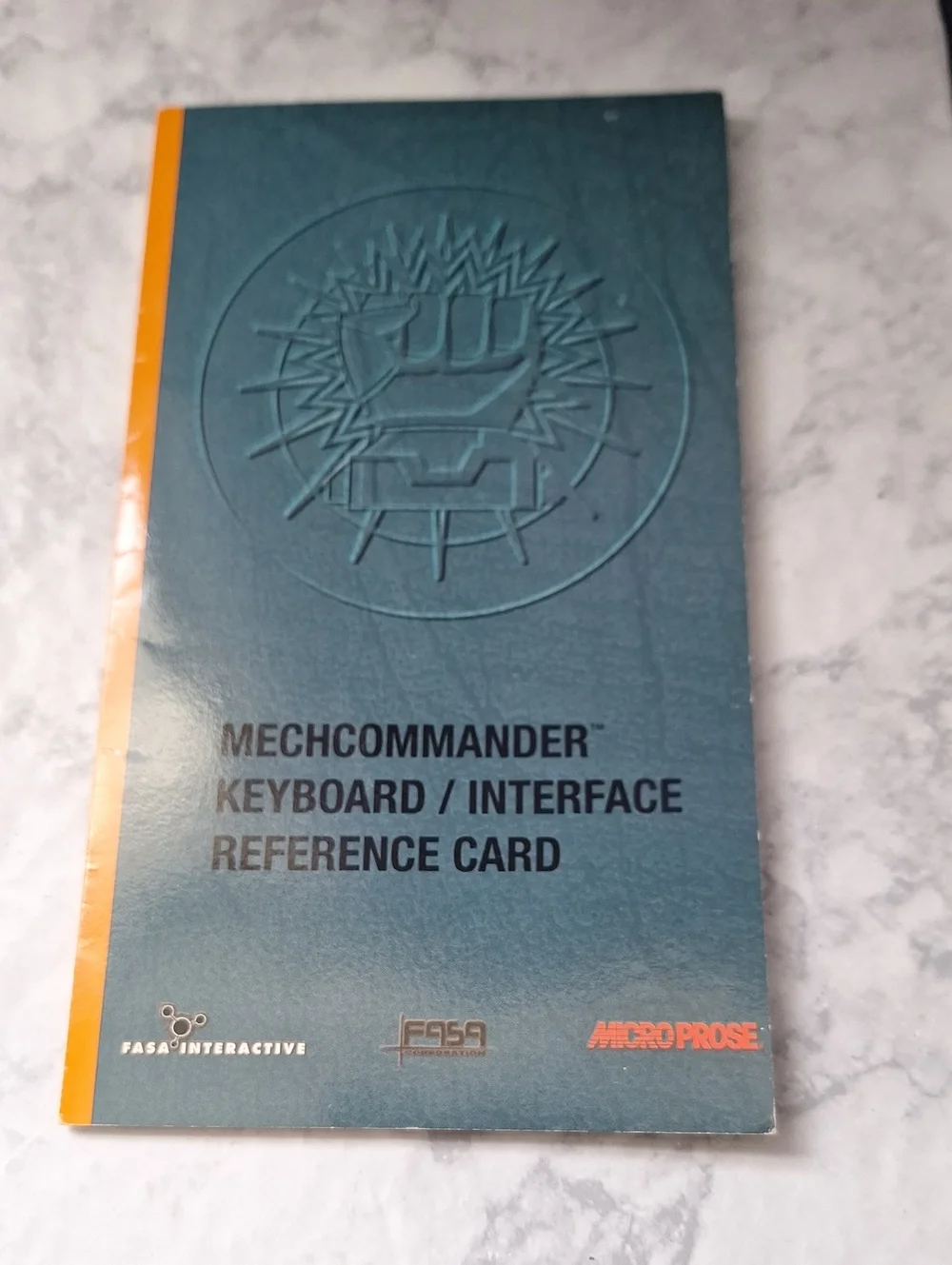 MechCommander Keyboard / Interface Reference Card - Teal